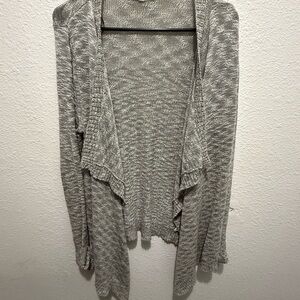 Gray Open-Front Women's Sweater